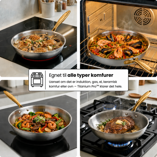 Nordvik Certificeret Ren Titanium Wok Pande Pro