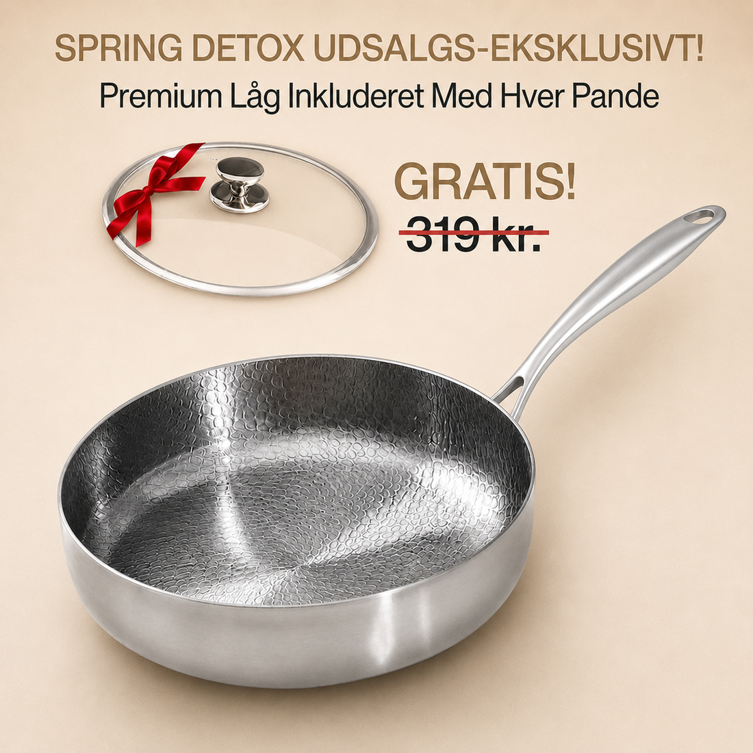 Nordvik Titanium Dyb Pande Pro uden belægning, der kan skrubbes ren