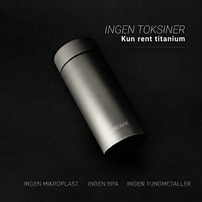 Nordvik® 100% Ren Titanium Vandflaske - Drik Rent, Lev Bedre.
