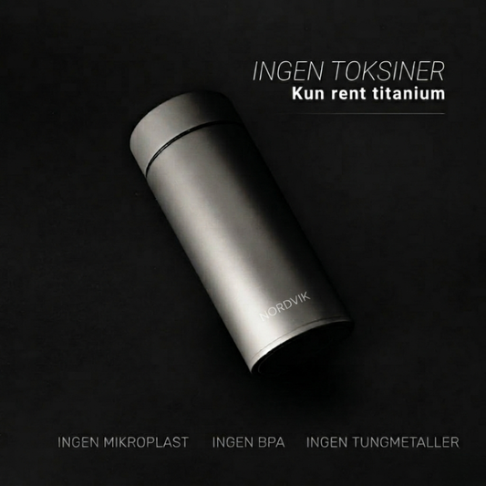 Nordvik® 100% Ren Titanium Vandflaske - Drik Rent, Lev Bedre.