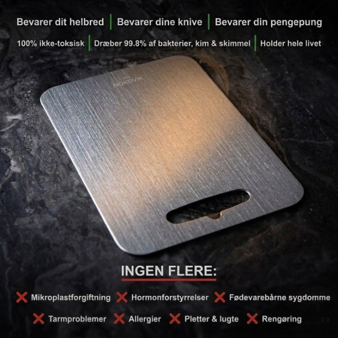 Certificeret Nordvik® Ren Titanium Skærebræt - V2 Opdateret Design