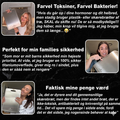 Certificeret Nordvik® Ren Titanium Skærebræt - V2 Opdateret Design