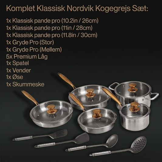 Komplet Classic Titanium Kogeudstyr Sæt (14 Styk)