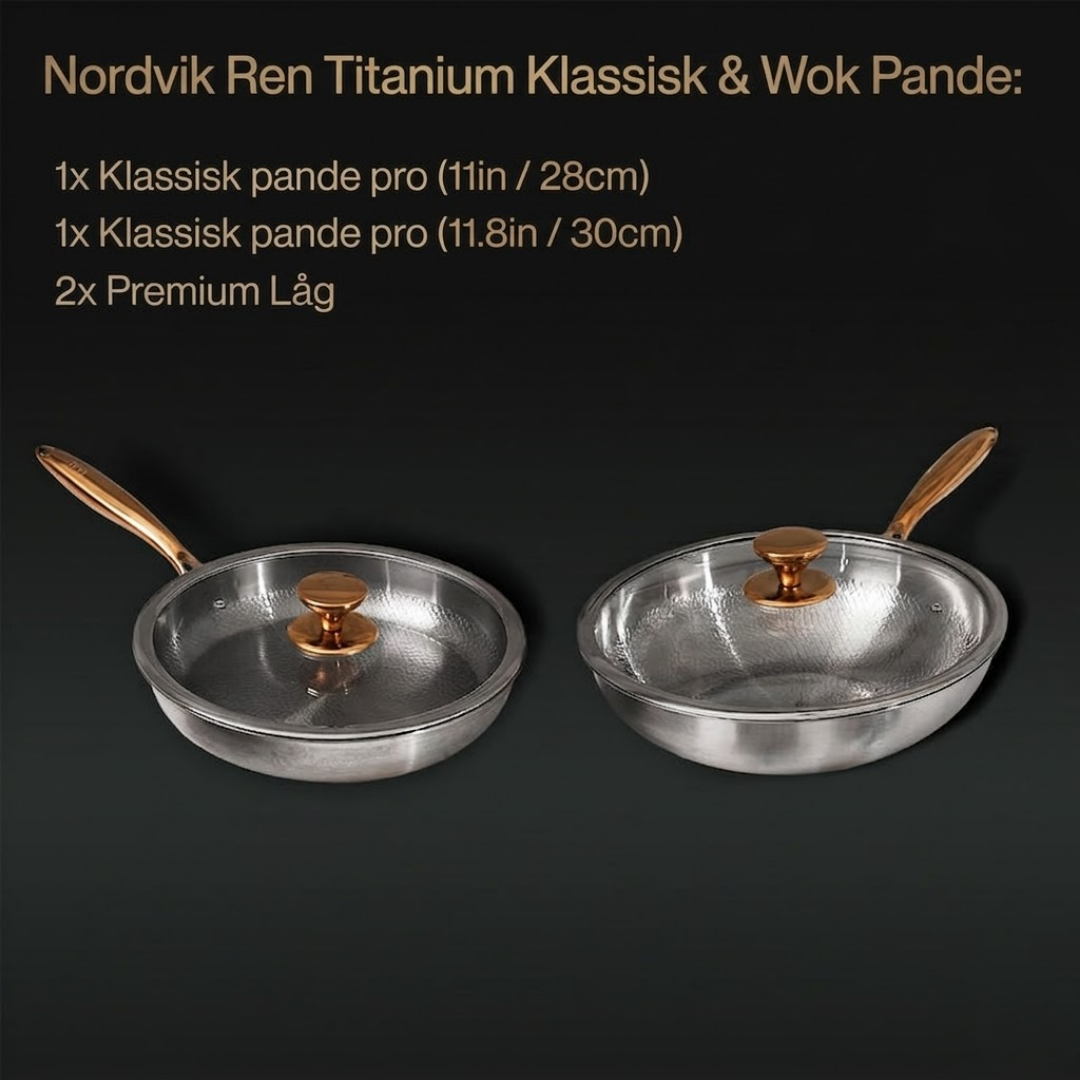 Ren Titanium Klassisk & Wok Pande (4 Stykker)