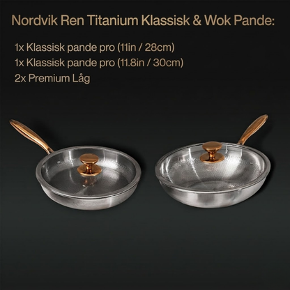 Ren Titanium Klassisk & Wok Pande (4 Stykker)