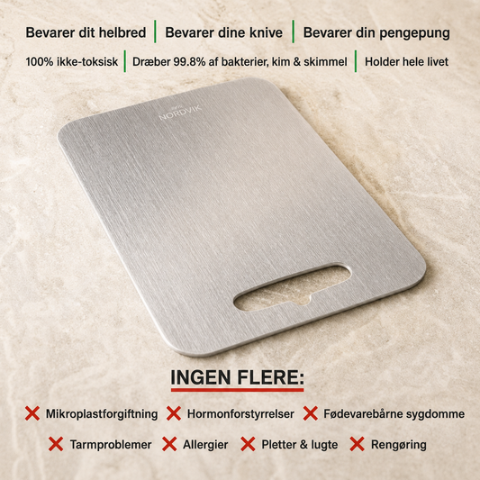 Certificeret Nordvik® Ren Titanium Skærebræt - V2 Opdateret Design