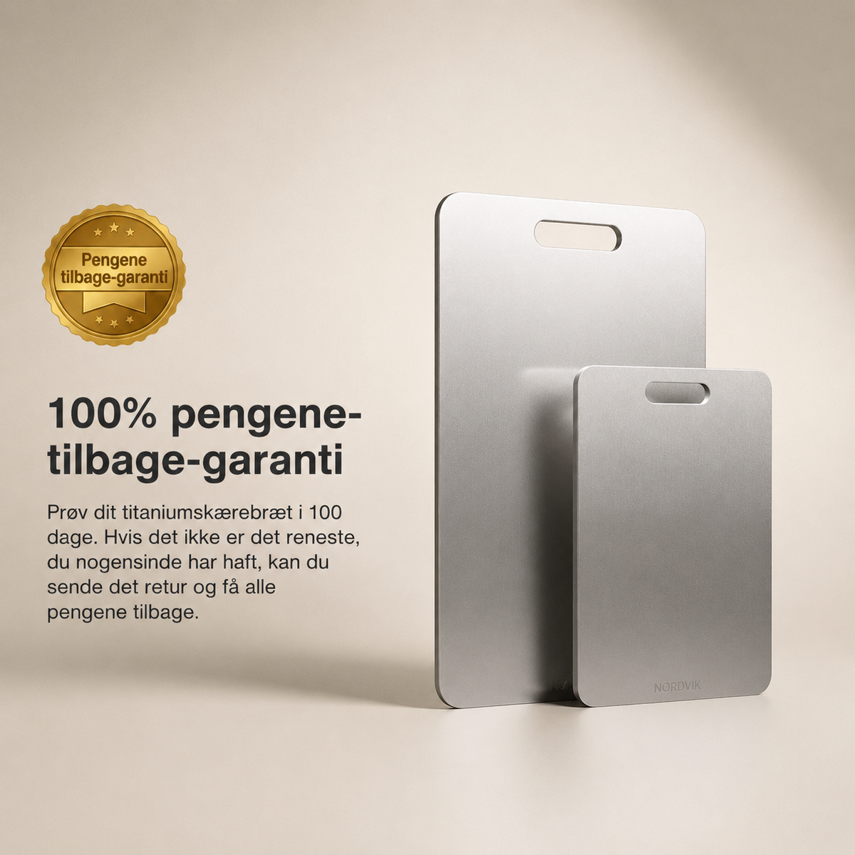 Certificeret Nordvik® Ren Titanium Skærebræt