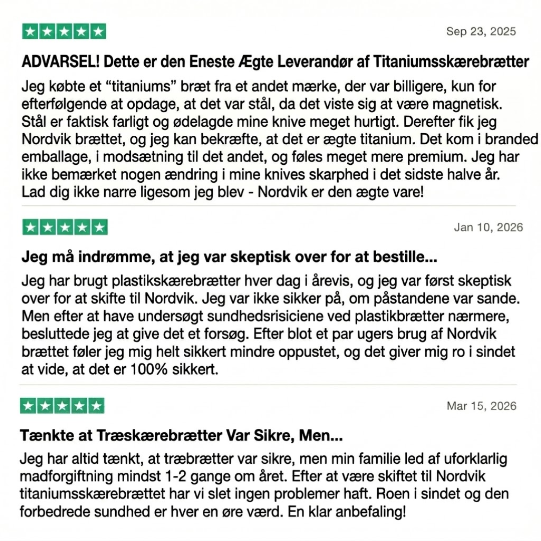 Certificeret Nordvik® Ren Titanium Skærebræt