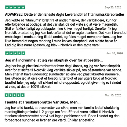 Certificeret Nordvik® Ren Titanium Skærebræt