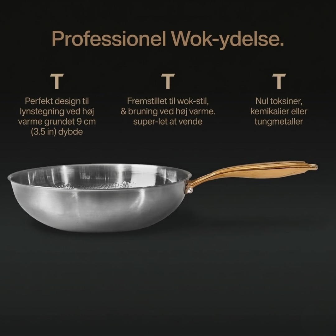 Nordvik Certificeret Ren Titanium Wok Pande Pro
