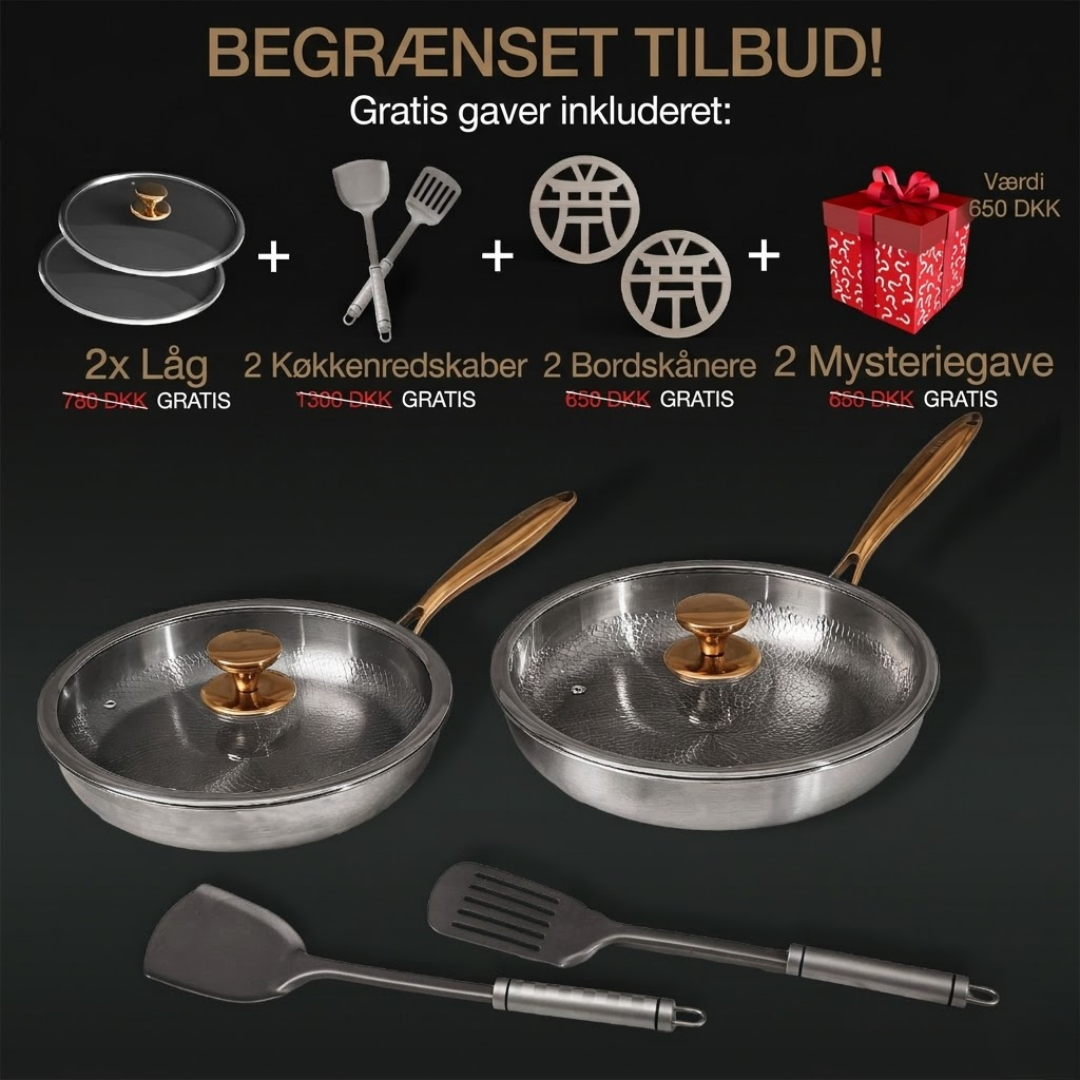 FORÅRSSALG EKSKLUSIVT | Ren Titanium Pande Hverdags Duo Sæt (10 Dele)